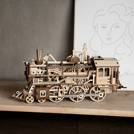 Dřevěná stavebnice Puzzle 3d - Lokomotiva | Robotime ROKR
