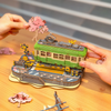 Sakura Journey – 3D puzzle Robotime, tramvaj mezi rozkvetlými třešněmi (223 dílků)