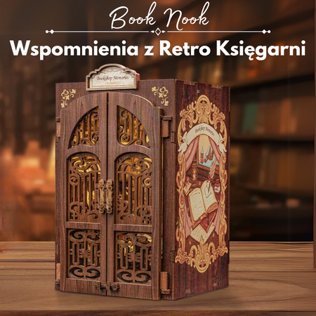 DIY Book Nook Vánoční sada - Retro Bookshop Memories | Cutebee