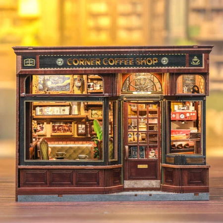 DIY miniaturální domeček - Corner Coffee Shop | The Miniature House Cutebee