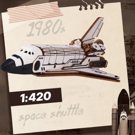 Dřevěná stavebnice Puzzle 3D - Space Shuttle | Rolife ROKR