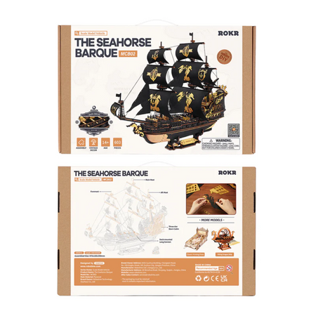 Dřevěná sada Puzzle 3D - Pirátská loď | Rokr gift dřevěné puzzle