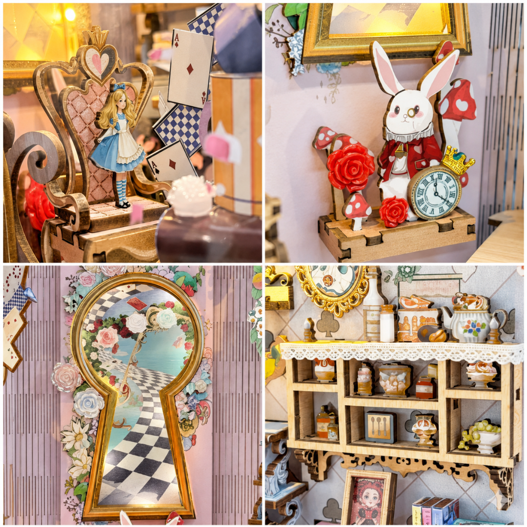 Průchod klíčovou dírkou – Alice's Tea Party Diary – DIY Book Nook Joincon | 3D puzzle Dárek