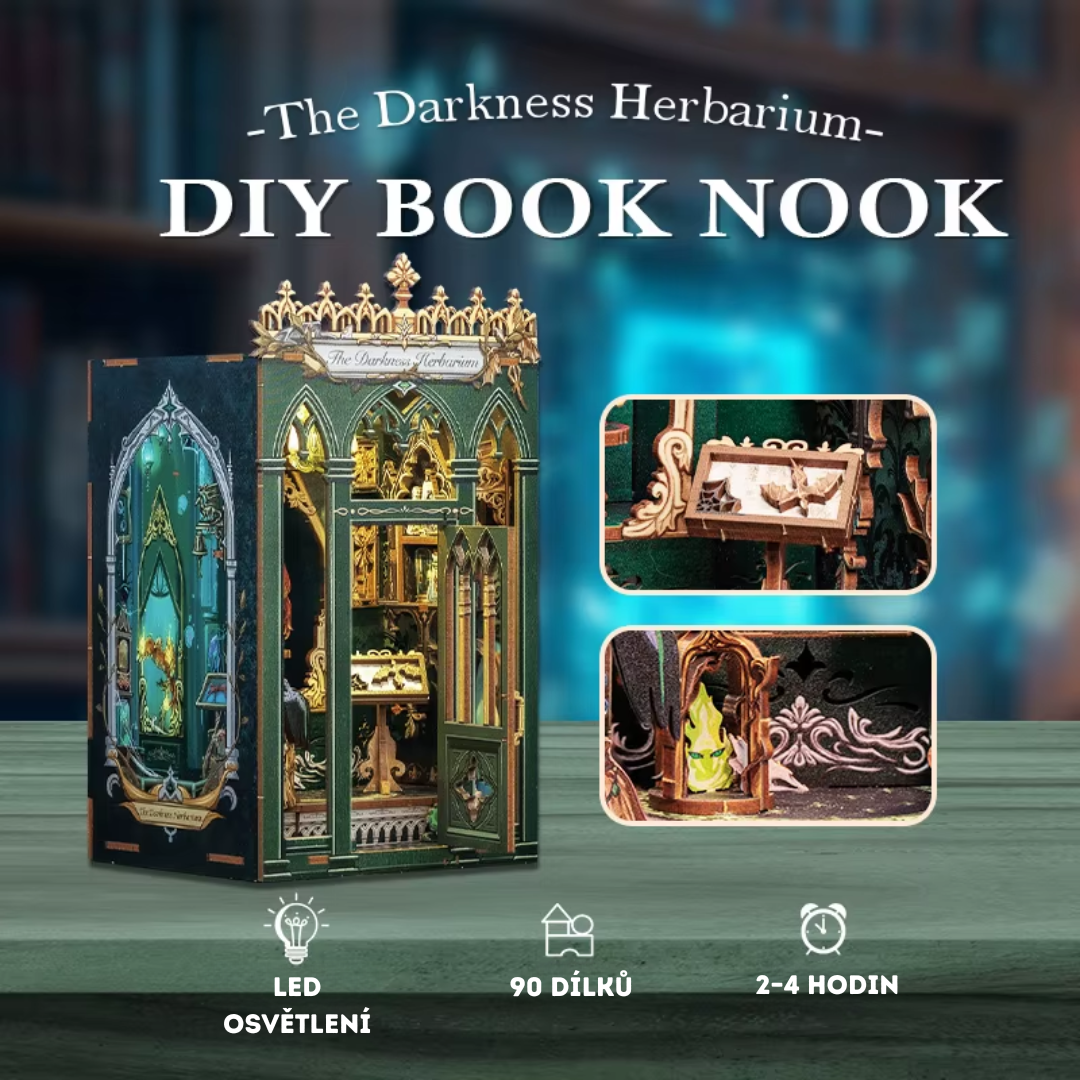DIY Book Nook - Herbář temnoty | Cutebee – LED osvětlení po setmění