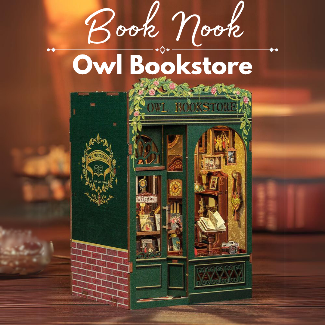 DIY Book Nook - Owl Bookstore | Miniaturní dům Cutebee