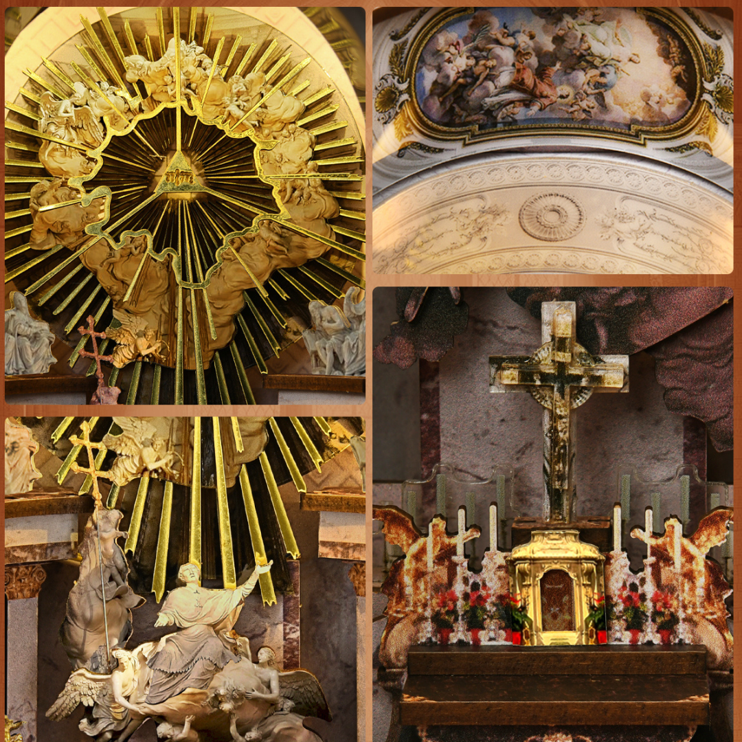 Oltář plný detailů – St. Charles Church – DIY Book Nook Minicity | 3D puzzle Dárek