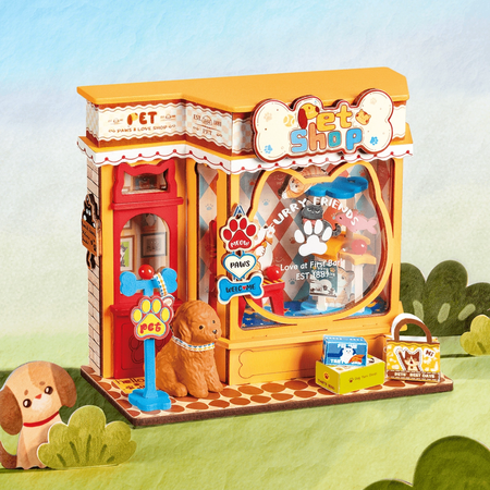 Pawfect Pet Shop - Dřevěná sada puzzle 3D | Rolife