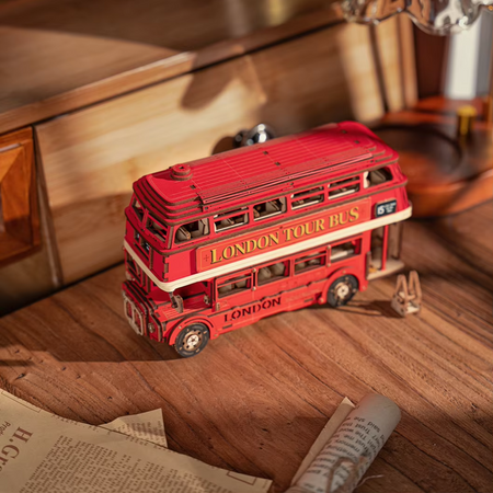 Dřevěná sada Puzzle 3D - London Tour Bus | Robotime