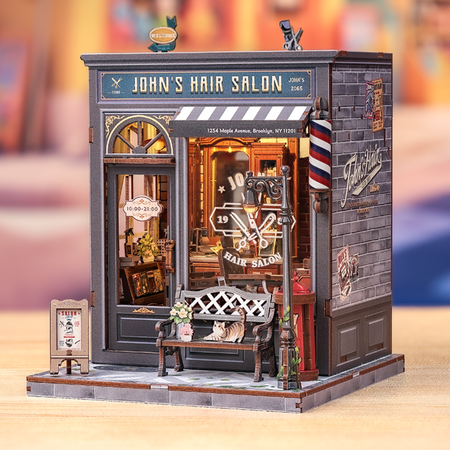 DIY Book Nook - John's Hair Salon | Cutebee Puzzle 3D